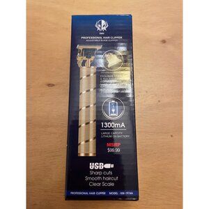 New Professional Hair Clipper Gold Adjustable Blade Stainless Steel Knives Large